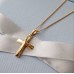 Μασίφ χρυσός σταυρός βάπτισης αρραβώνα Κ14 με αλυσίδα